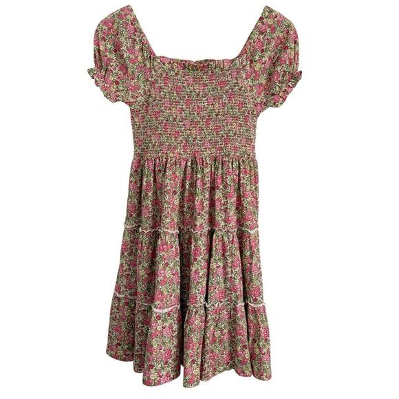 Polo Ralph Lauren Big Girls Sz L(12-14) Floral Peasant Smocked Dress Cotton Boho - Picture 2 of 8